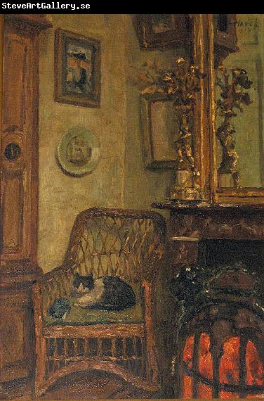 Georges Jansoone Interior with sleeping cat